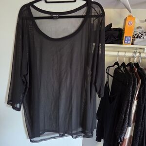 Torrid Black Mesh Top